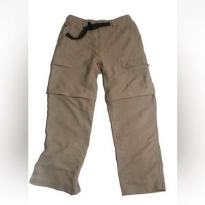 The North Face Mens Convertible Pants Taupe Short Zip Off Outdoor Hiking Nylon